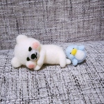 お昼寝..zzZZ　しろくま&ペンギン　羊毛フェルト