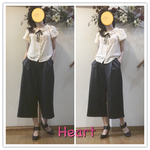 二重襟、レース使い、リボンブラウス💖お色も丸襟も清楚で優しい❣️❣️