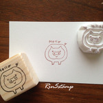 Helloブタさん　消しゴムはんこ