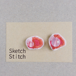 pink×orange刺繍ピアス