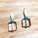 ターコイズとクリア イヤリング/ピアス