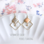 ☆*選べる*☆ グレー/ピンク/mix スクエア ピアス