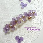 感謝品 ラベンダー紫陽花のflowerバレッタ