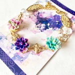 絞り染め色お花ブレスレット＊*॰ 
