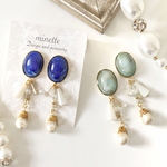 ロイヤルブルー♡ターコイズブルー  パールピアス