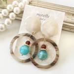 大ぶりボリュームピアス♡white marble