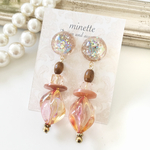 大ぶりボリュームピアス♡crystal orange
