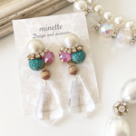 vivid pink&turquoise  ♡ シャンデリアピアス