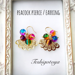 虹色くじゃくピアス/イヤリング