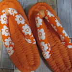 布ぞうり：北欧レトロフラワー２３ｃｍ