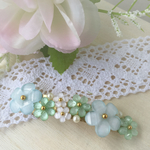 さわやかブルーな＊お花＊のバレッタ
