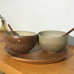 二人のまーるいカフェオレボウル/ごはん茶碗にも （アイボリー・ブラウン）