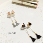 mini tasselと△べっこうピアス