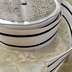 40㎜幅 ホワイトストライプリボン