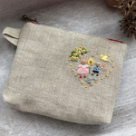 （小）刺繍ポーチ うさぎさんと仲間たち 夏！！