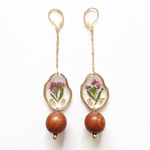 アリッサムの押し花チェーンピアス＊(pink)