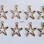 20個　ヒトデ　スターフィッシュ　レジン枠　空枠　ゴールド　空枠チャーム　チャーム　　UVレジン　ハンドメイド用　海　マリン　星