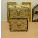 【オーダー品】クラフトバンドで作る　２段引き出しBOX