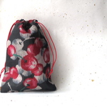-Cherry-  ビンテージ銘仙着物リメイク さくらんぼきんちゃく 巾着