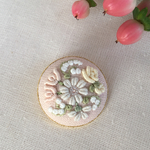 刺繍ブローチ3.5 淡いブーケ