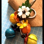 革職人のレザーフラワー革花屋 ハンドメイドレザークラフトキーホルダーチャーム本革細工雑貨 