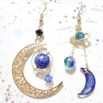 ☆惑星と三日月ピアス（ゴールド）☆