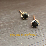天然石ブラックスピネルのスタッドピアス 3mm 14kgf 