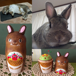 Ｄ様ペットオーダー品＊うさぎマトリョーシカ羊毛針山
