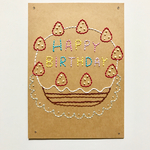 送料無料 紙刺繍 バースデーカード メッセージカード クラフト