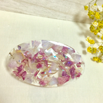 スターチスとカーネーションの花びらバレッタ