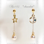 月と星のピアス