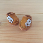 オビツ11サイズ ミニチュア お花スリッポン 黄×白