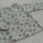 【再販】ベビーカーディガン＊white×black✿　☆８０cm☆