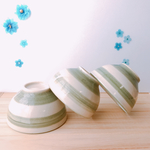 深緑ボーダー茶碗