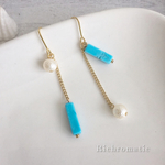 petit*turquoise tube×pearl［ピアス/イヤリング］