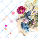 minne mag 掲載 SALE 畑や庭で育てた花のドライフラワースワッグ（作品番号1776B009）