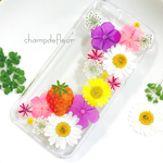 ストロベリーサンデー押し花iPhoneケース