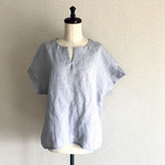 【sale】キーネックコクーンプルオーバー 〔リネン グレー〕