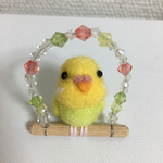 セキセイインコのプチ人形【ブランコ】