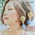 No.S588 爽やかな❁︎ブルーのアンティークピアス