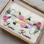 刺繍花のリングピロー