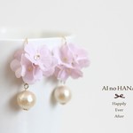 happy earring 13 * スノーボールのピアス * babypink *浴衣*夏*アクセサリー 