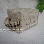sale 10%off♪保冷ポーチ おにぎりポーチ　　サークルレース①　保冷加工　No10061032