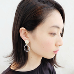 【ラスト1】Ines-116  ヴィンテージパールとヴィンテージクリアモチーフイヤリング・ピアス