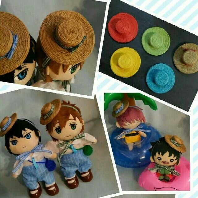 ぶすぬい にとたんなどに ぬいぐるみ用麦わら帽子風ヘッドドレス ヘアアクセサリー