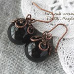 +angelo+天然石ブラックオニキスの一粒ピアス(p-085)AC 10mm