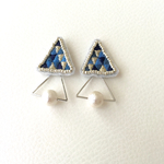 〈再〉さんかく刺繍ピアス (受注製作)