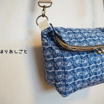 ドイツコットンのふくろう　がまぐち2wayショルダーバッグ