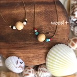 【金属アレルギー対応】ネックレス   wood+turquoise.mono