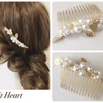 【再販155♡】パールとリーフモチーフのヘアコーム♡